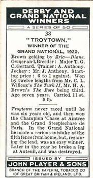 1933 Player's Derby and Grand National Winners #38 Troytown Back